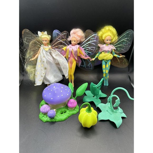 Vtg 90s Fairies Of Cottingley Glen Dolls: Queen Mab Shelleycoat Yarthkins +acc